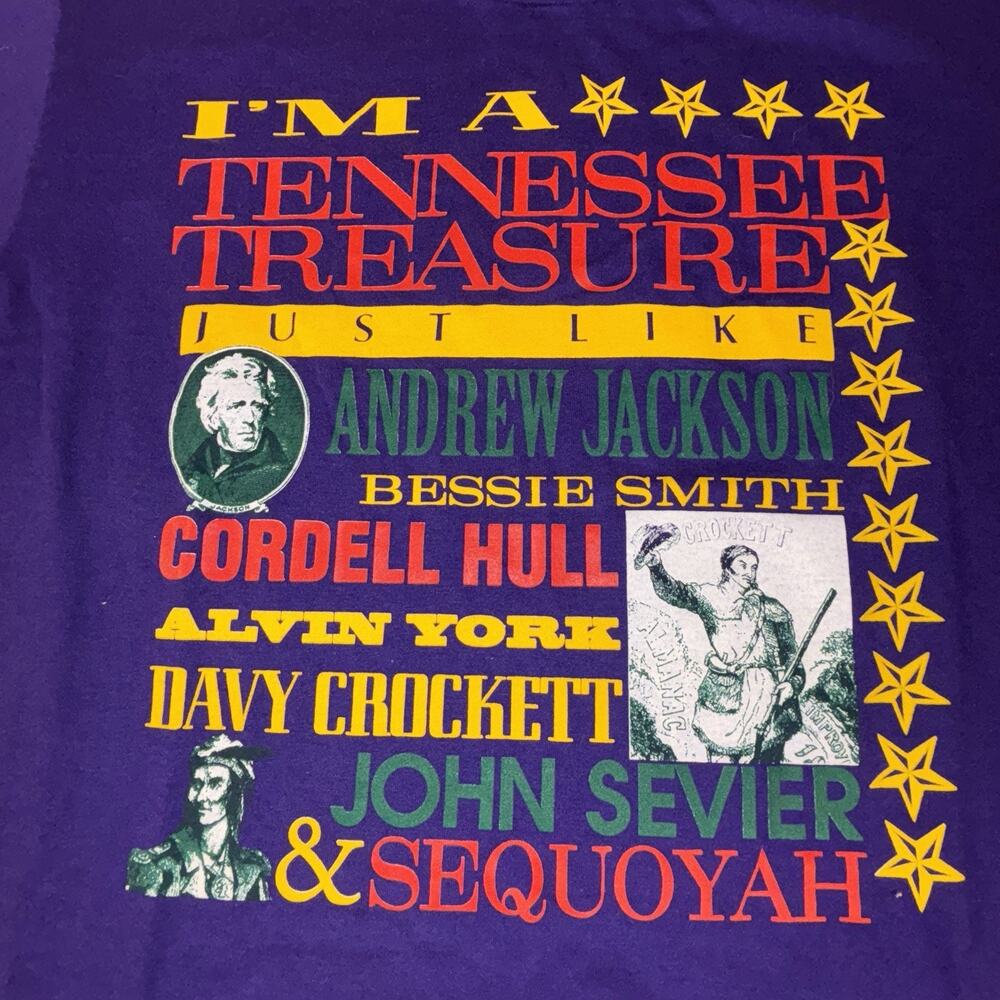 Vintage Tennessee Treasure History Themed Men’s T-shirt Purple Large - Picture 2 of 10